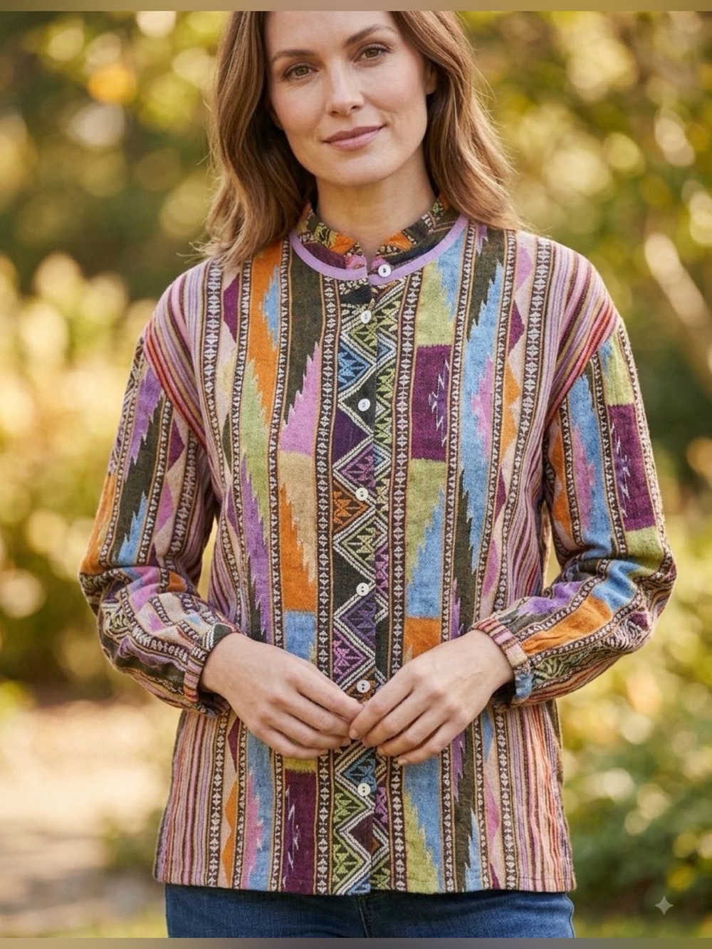 Ro’s Garden Women’s Long Sleeve Button Front Blouse Size Small